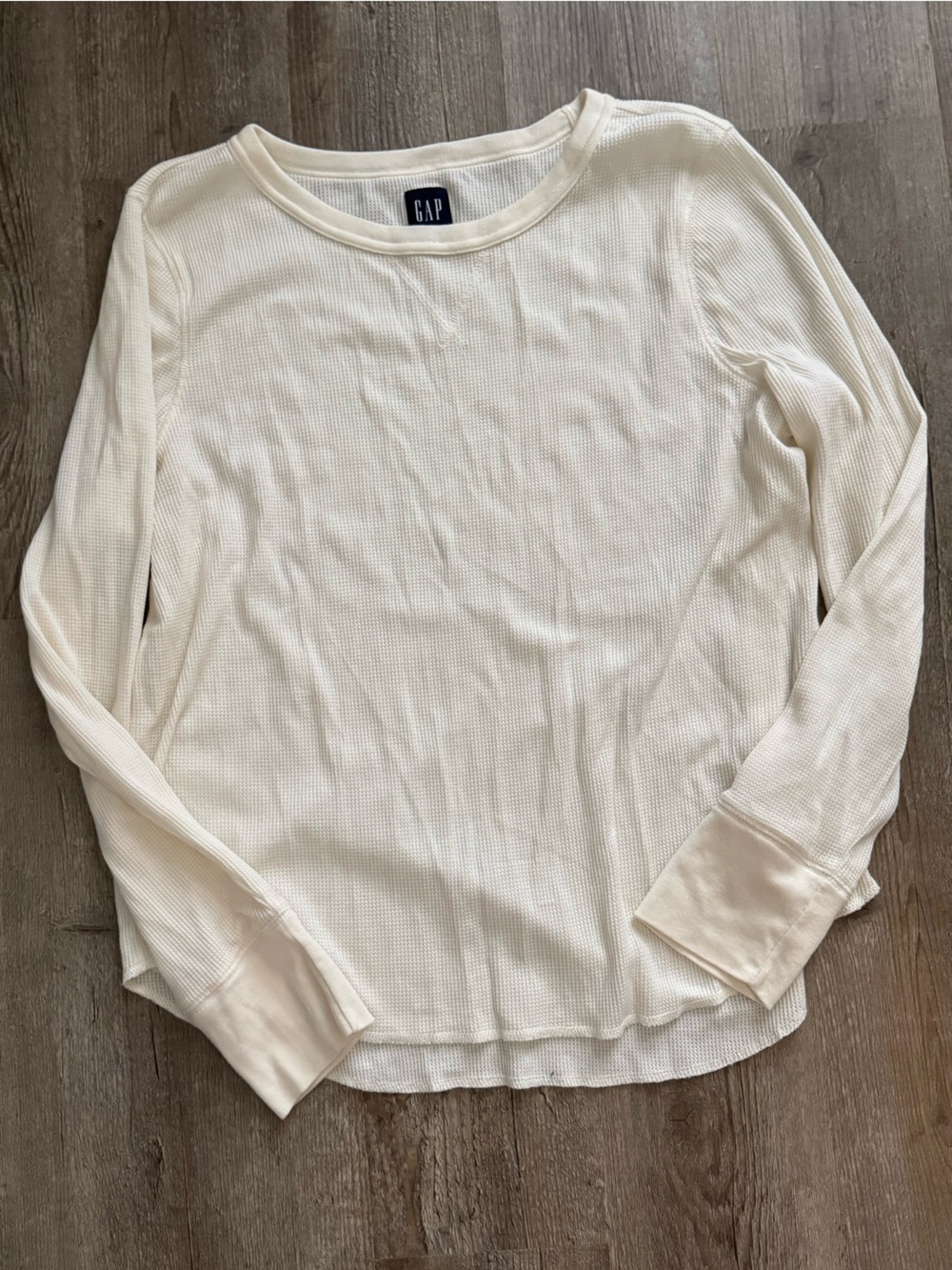 GAP Off-White Waffle Thermal Long Sleeve